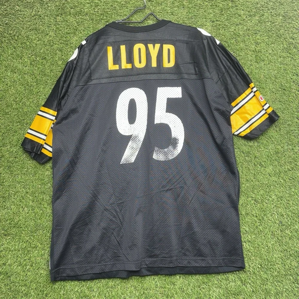 Vintage Pittsburgh Steelers Champion Jersey Mens 52 Greg Lloyd #95 NFL Football